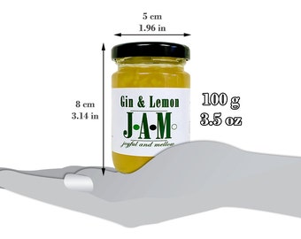 Gin & Lemon JAM Spread 100g. Gin lover. Valentine's Day Gift. Unique Birthday Gift. Unique gift. Gift for friend. Gin Gift.