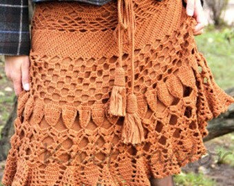 Women Crochet skirt, Mermaid crochet pencil skirt, Bohemian skirt, Flared crochet skirt, Handmade chic women skirt