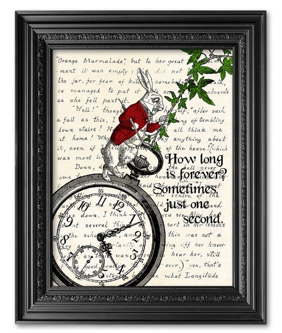 Alice in Wonderland Print Handwriting Lewis Carroll Quote