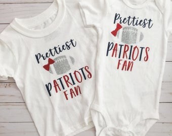 New England Patriots Shirt • Girls Patriots Shirt• Prettiest Patriots Fan• SUPER BOWL 2017•New England Patriots Clothing• Baby Patriots