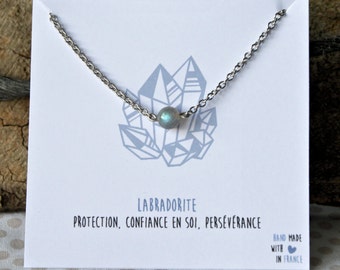 Labradorite necklace stainless steel