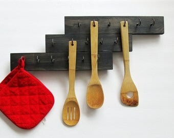 Wood Utensil Holder, Hanging Utensil Holder, Kitchen Organizer, Wood Utensil Holder, Utensil Organizer, Wooden Organizer, Mug Holder