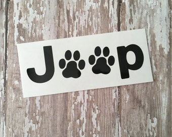 Jeep Paw Print Decal - Jeep Decal - Jeep Accessories - Jeep Stickers - Dog Decal - Laptop Decal - Yeti Decal - Yeti Decal for Women - Jeep