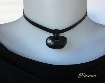 Power stone Shungite choker, Shungite Pendant Necklace for her