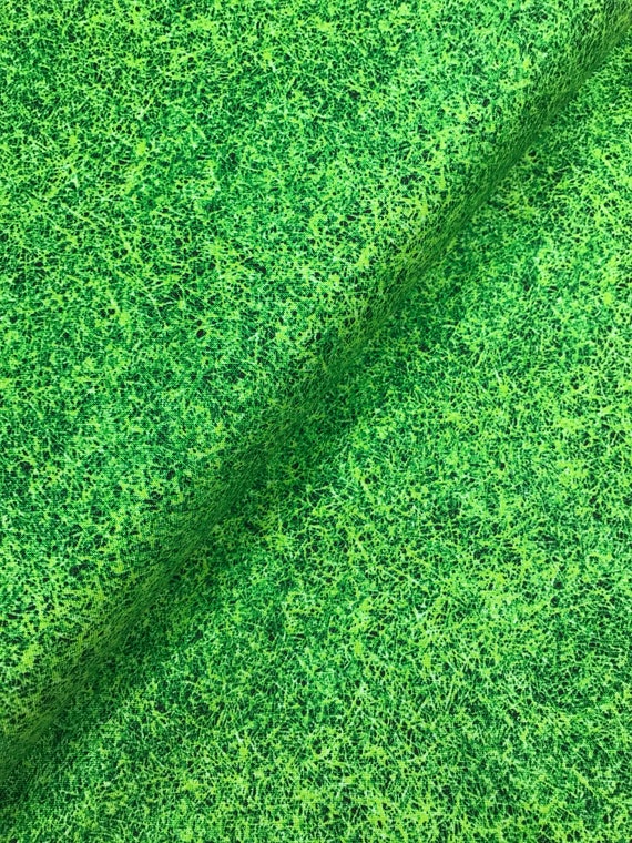 Green Grass Texture Cotton Fabric From The Score Collection By