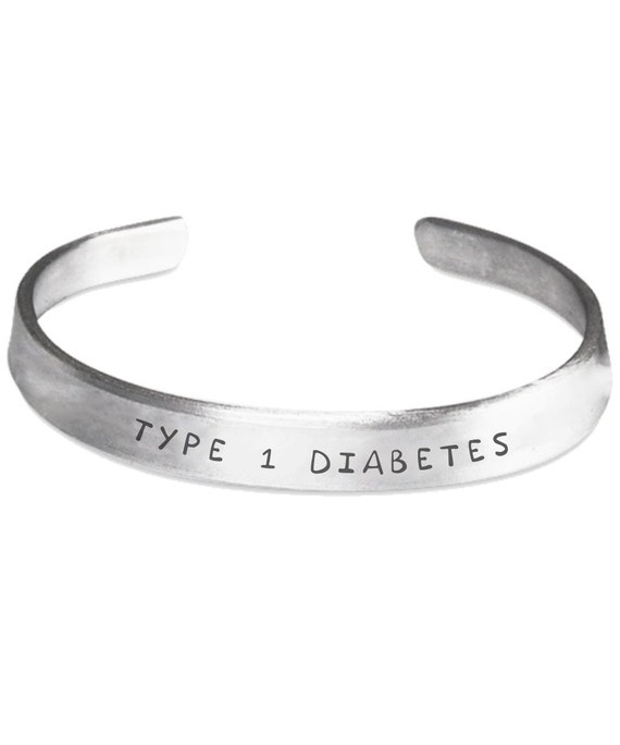 TYPE 1 DIABETES Bracelet Medical ID Alert Bangle Made in