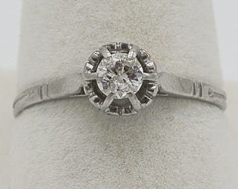 Antique Solitaire Diamond Ring in Platinum engagement