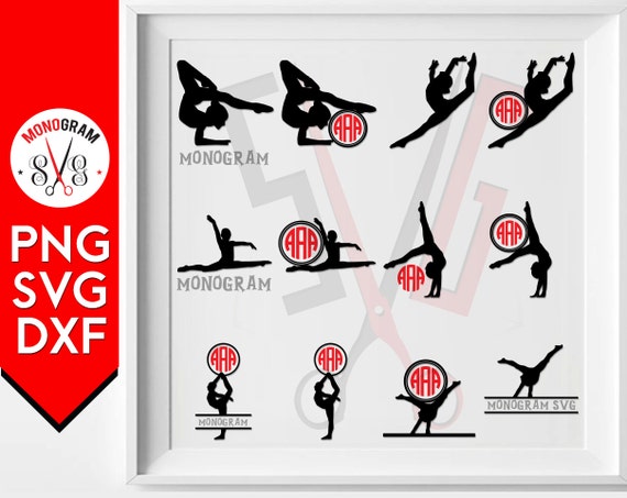 Download Gymnast Monogram Svg Silhouette Gymnastic Clip art cut files