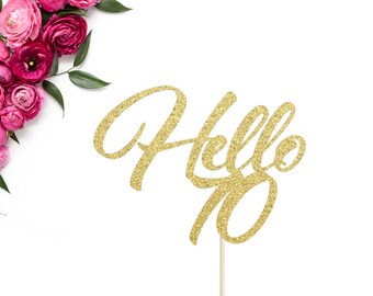 Hello 70 Cake Topper | 70th Birthday Cake Topper | Seventy Cake Topper | 70th Birthday Party Decor | Happy 70th Birthday | Hello 70 Topper
