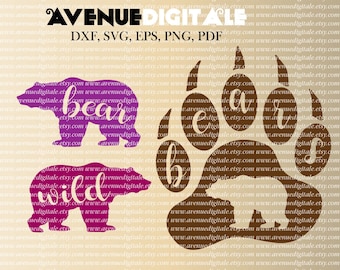 Bears Paw, SVG EPS DXF Cutting file, Cuttable Designs, Cutting Designs, Silhouette Cameo, Cricut, Cut Files