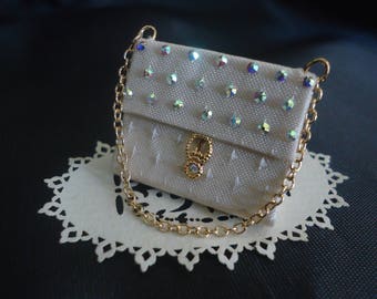 Beautiful silk brocade eveningpurse 1/12th scale