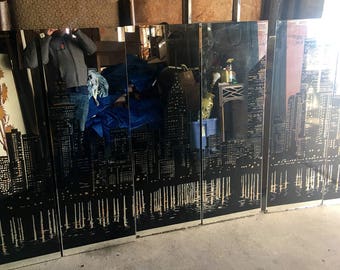 Vintage Mirror Mural of the NYC Skyline