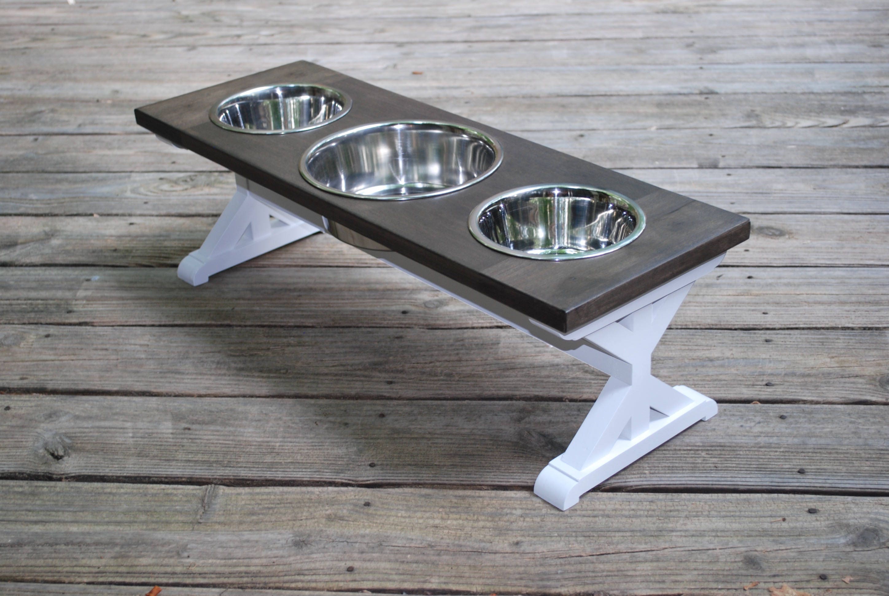 Medium 3 Bowl Dog Bowl Stand Three Bowl Raised Dog