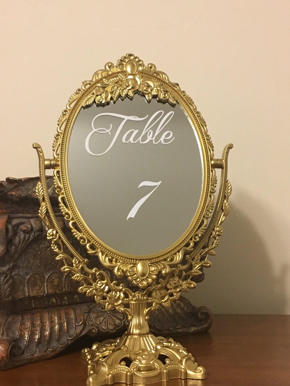 Set of ornate mirror table numbers/Beautiful mirror
