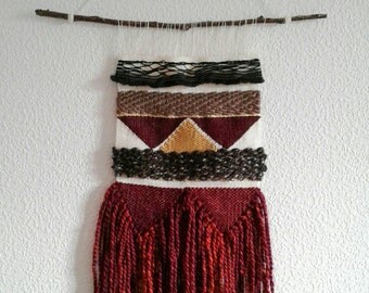 Weaving wall "Amira" size M tapestry wall art handmade ethnic weaving
