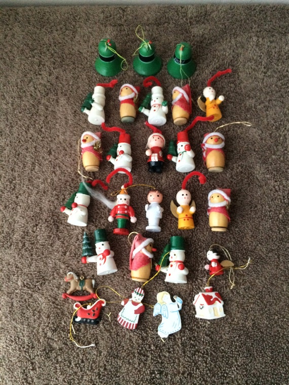 wooden christmas ornaments mini vintage huge lot wooden christmas ornaments mini vintage huge lot