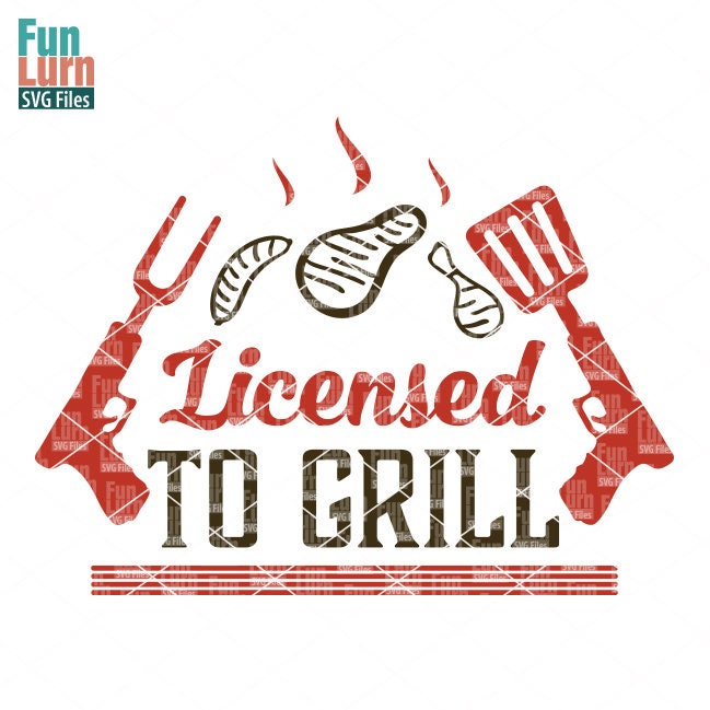 Download Father's day svg, Licensed to Grill svg, grill, bbq, apron ...
