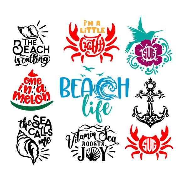 Download summer bundle svg cut file files decal beach ocean