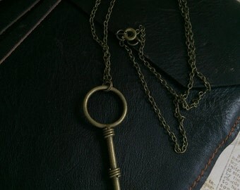 Boho Key Necklace, Vintage Key Long Necklace, Key to my Heart Necklace, Vintage Skeleton Key Necklace, Antique Key Necklace, Charm Necklace