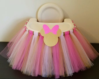 Pink and Gold Highchair Tutu Skirt