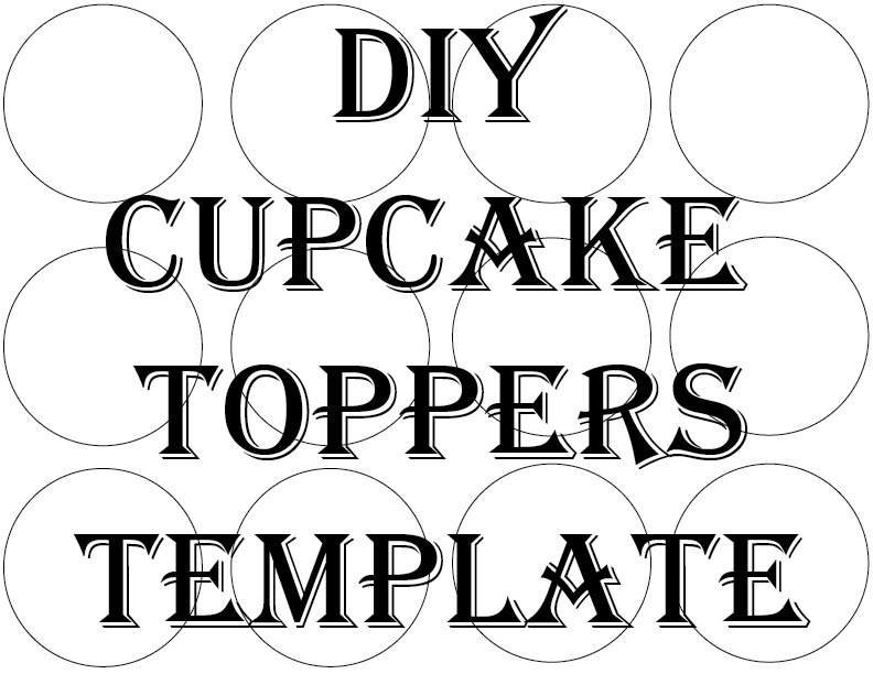 Blank Cupcake Topper  Template  Printable DIY 2 1 2 Inch 