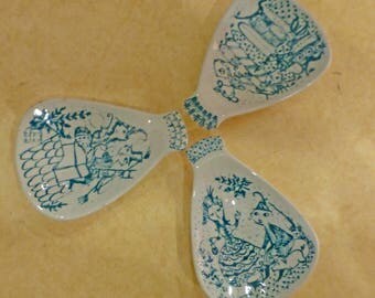 Vintage Bjorn Wiinblad Nymolle Teabag Spoon Rest Set of 3 Denmark Scandinavian Design