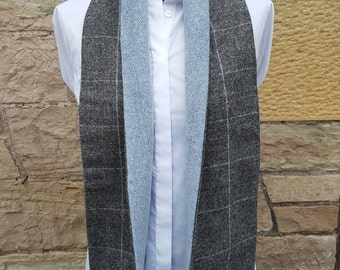 Scottish tweed Scarf, Scottish Hand Made, Scottish Tweed, Fleece Lined, Unisex Scarf