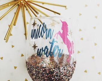 Unicorn wine glass/ funny wine glasses/stemless wine glass/ unicorn lover/ wine lover
