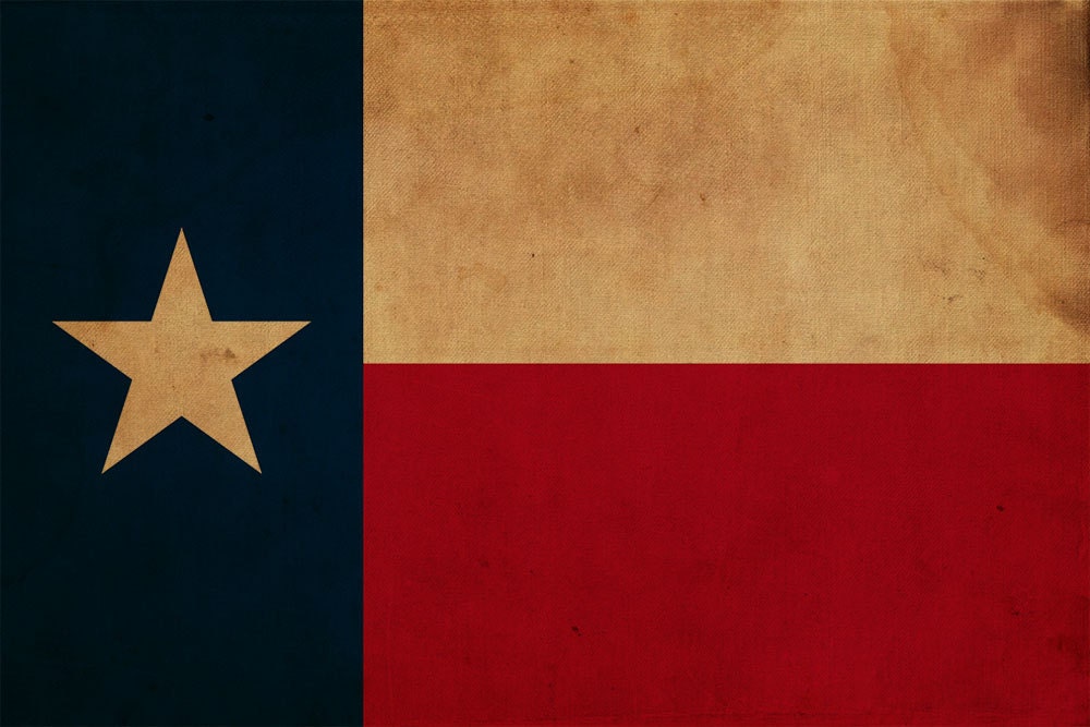 Vintage Texas Flag on Canvas Texas Flag Wall Art Texas