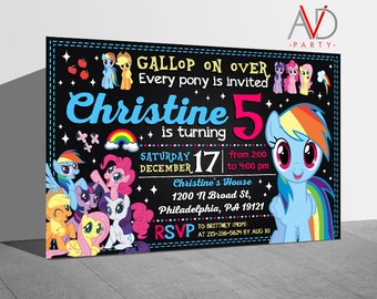 My Little Pony Birthday Invitation, My Little Pony Birthday, My Little Pony Invitation, My Little Pony Party, My Little Pony