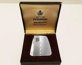 1970s Ronson Varatronic Piezo-Electric Lighter, With Original Box