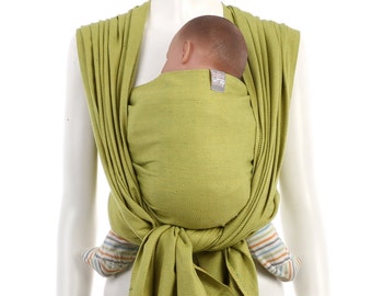 SALE 15% OFF Woven Baby Wrap - Gold-Green Baby Wrap - Baby Carrier - Woven Wrap Baby Carrier