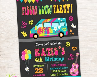 Free Printable Hippie Party Invitations 8