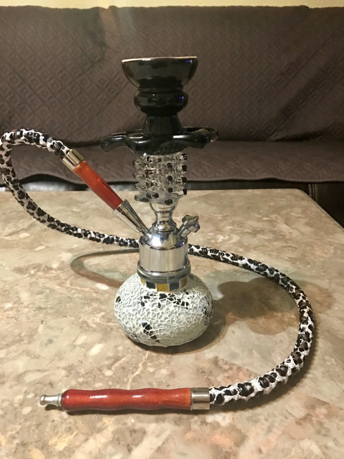 Glass Hand Crafted Hookah Black Edition Limited Edition 1