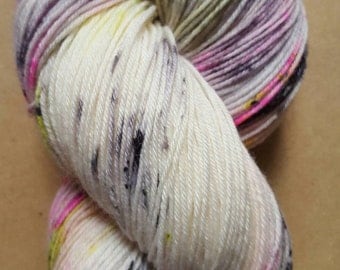Hand Dyed Neon Speckled Sock Yarn ~ Good Intentions ~ Sockcess ~ Fingering ~ 75/25 superwash merino/ nylon or Sport Weight ~ 80/20