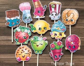 SHOPKINS Cupcake Toppers / Cake Toppers / Die Cuts / Birthday Party / Decorations / Cake Pops / Supplies / Decor / Scrapbook