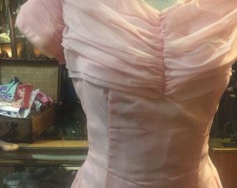 Emma Domb lovely pink gown of the 1950s