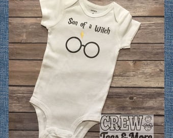 Harry Potter Onesie, Harry Potter Baby, Son of a Witch Cute Bodysuit, Harry Potter Gift, Baby Boy, Hogwarts, Muggle Onesie