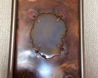 Gemstone lamps agate in copper