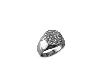 Pave diamond gold ring, pave diamond gold ladies ring