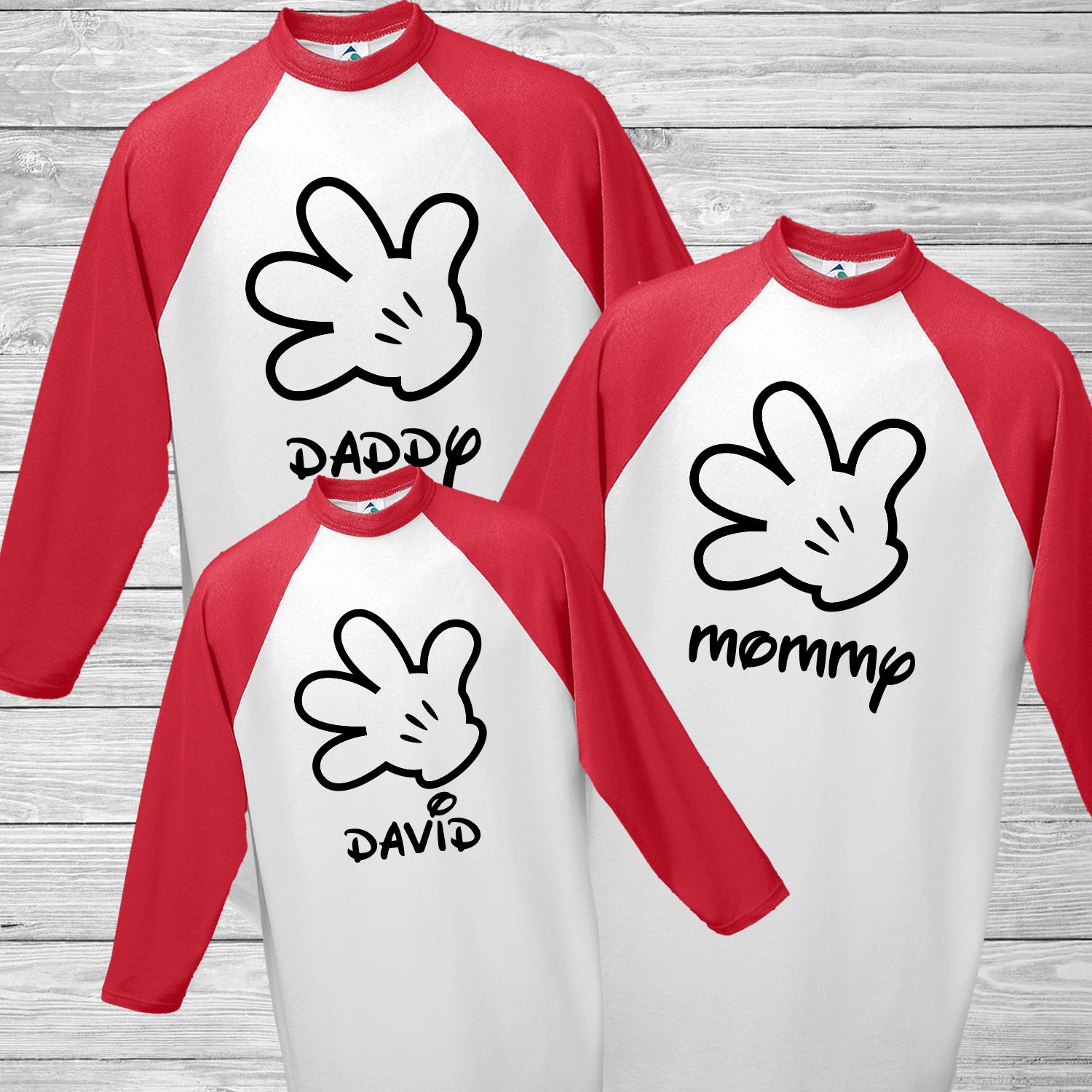 Baseball Disney Family Vacation 3/4 Sleeve Shirt Mickey