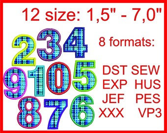 Discount 65% Applique Number Embroidery Design Numbers applique design Set 10 Applique Numbers Instant Download
