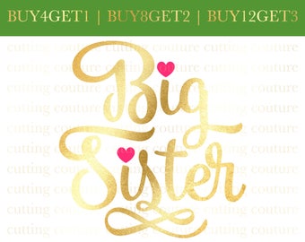 Big Sister Svg Cutting File Little Sister Svg Sibling Svg Sister Svg Silhouette Cutting File Cricut Cutting File SVG DXF PNG File