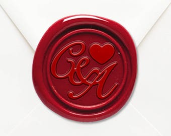 Personalised Faux Wax Seal Wedding Bomboniere Stickers