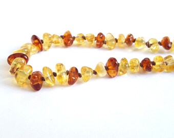 Natural baltic amber newborn necklace lemon cognac amber necklace baby polished amber teething necklace amber kids gift