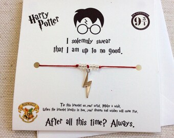 Harry Potter Wish Bracelet, Harry Potter Jewelry, Harry Potter Bracelet, Harry Potter Gift, Harry Potter Party Favors, Harry Potter Scar