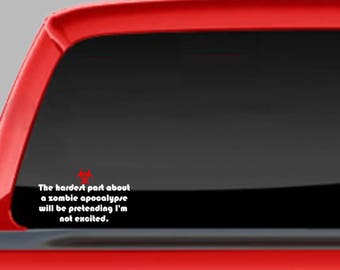 Zombie Apocalypse Car Decal, Zombie Window Sticker, laptop Sticker, Apocalypse sticker