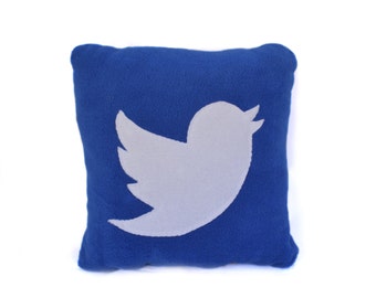 12 x 12 twitter Pillow - handmade pillow - decorative pillow - geekery pillow