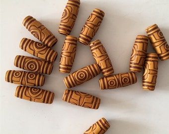 Wooden Hair Bead 6mm Hole Dreadlock Beads Dreadlock bead Hair Beads for Braids 30pcs