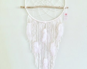 Large Dreamcatcher, White Dreamcatcher, Wedding Dreamcatchers, Boho Home Decor, Doem Decor, Modern Wall hanging, Boho Wedding Decor,